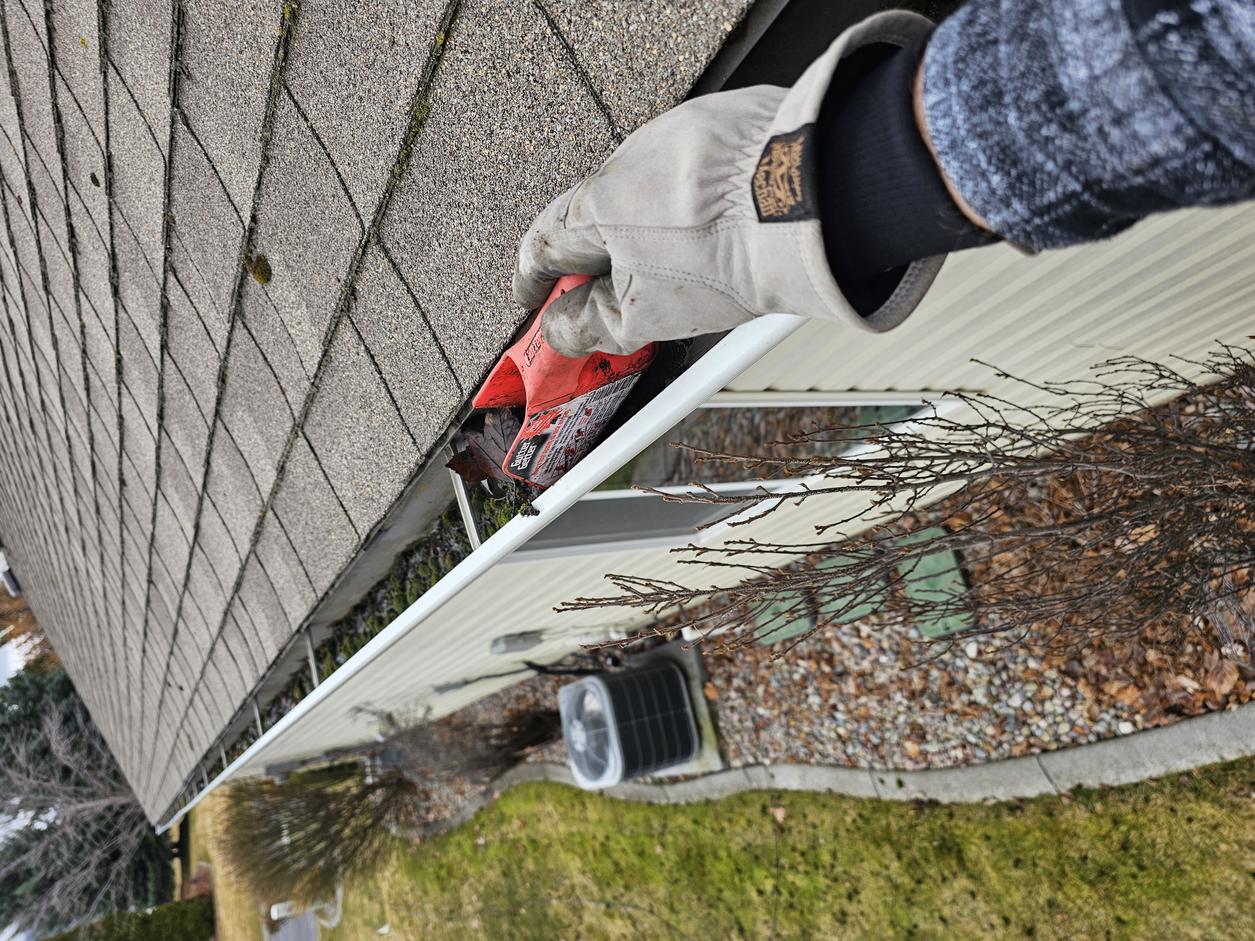 Before: Gutter with debris