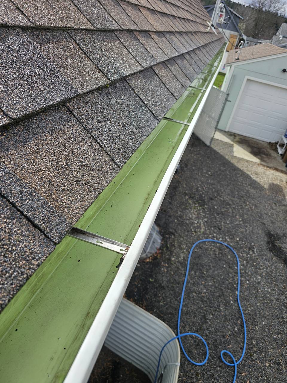 After: Cleared gutter